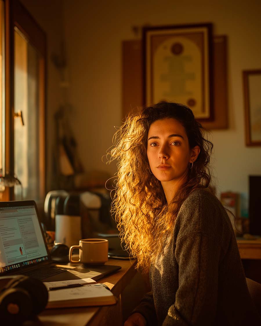 Persona enseñando desde su laptop